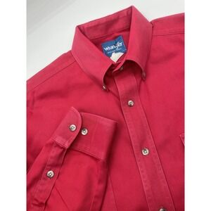 Vintage Wrangler Western Shirt Mens XL Thick Button Up Red Long Sleeve Cowboy